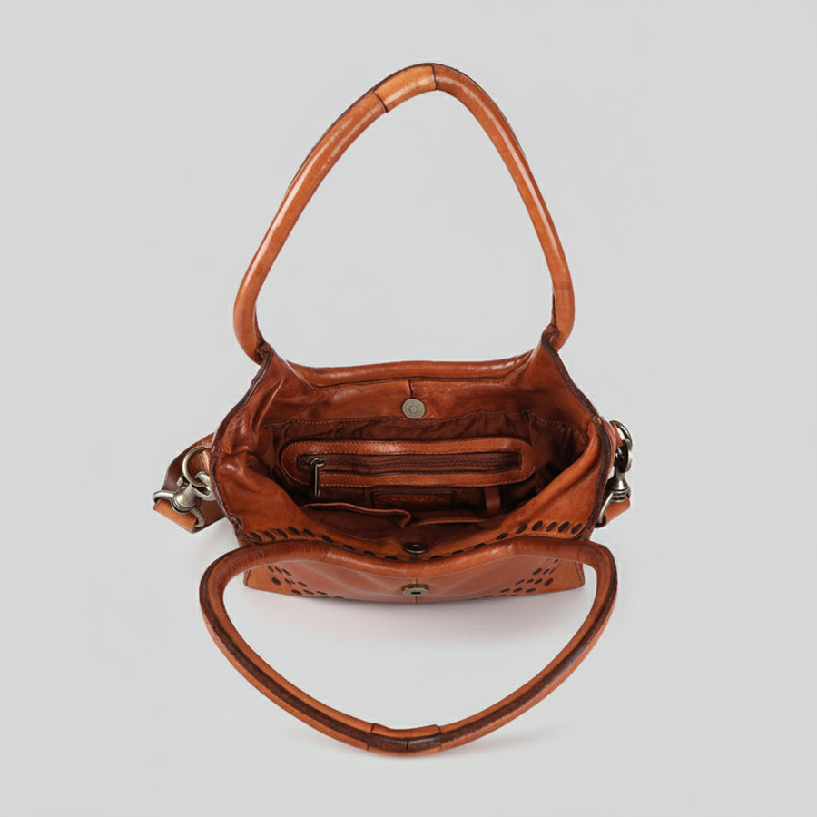 Spaghetti Western Swc178Tan Tote Vintage Handmade Drum Dyed Genuine European Cowhide Leather Women Bag Western Handbag Purse