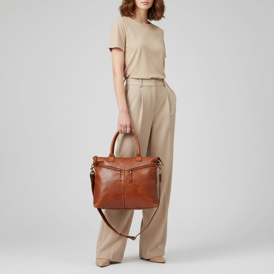 Spaghetti Western Swc179Tan Tote Vintage Handmade Drum Dyed Genuine European Cowhide Leather Women Bag Western Handbag Purse