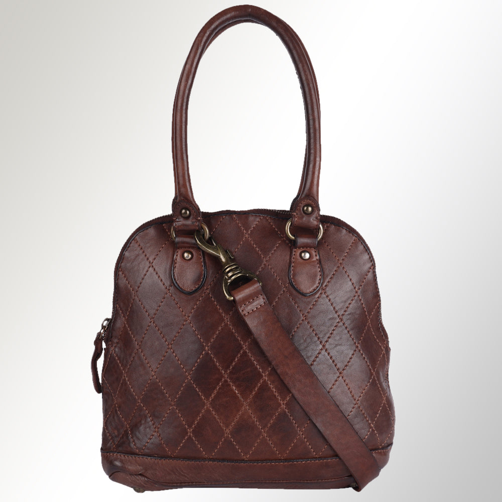 Spaghetti Western Swc123Acg Tote Vintage Handmade Drum Dyed Genuine European Cowhide Leather Women Bag Western Handbag Purse