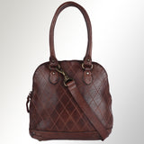 Spaghetti Western Swc123Acg Tote Vintage Handmade Drum Dyed Genuine European Cowhide Leather Women Bag Western Handbag Purse