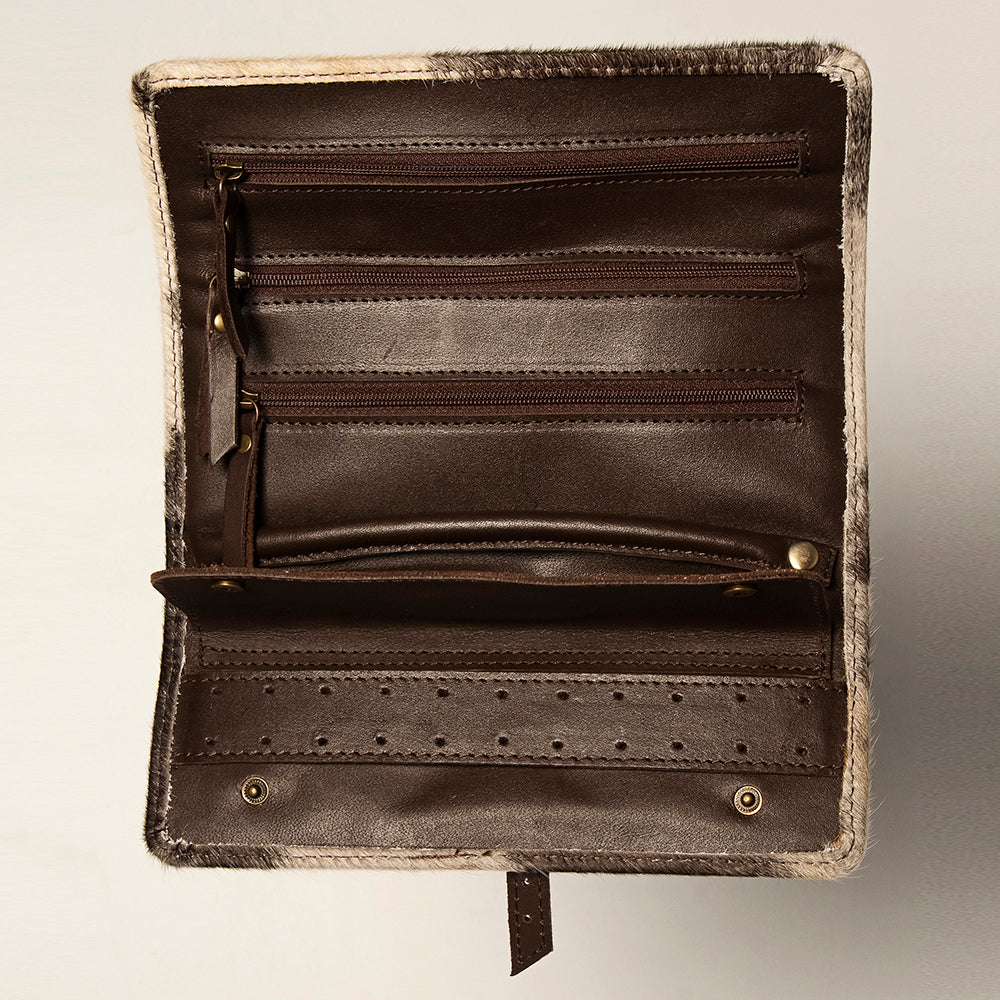 American Darling Jewelry Case Hand Tooled Hair-On Genuine Leather Western Women Bag | Organizer Box for Travel