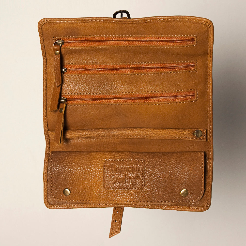 American Darling Jewelry Case Hand Tooled Hair-On Genuine Leather Western Women Bag | Organizer Box for Travel