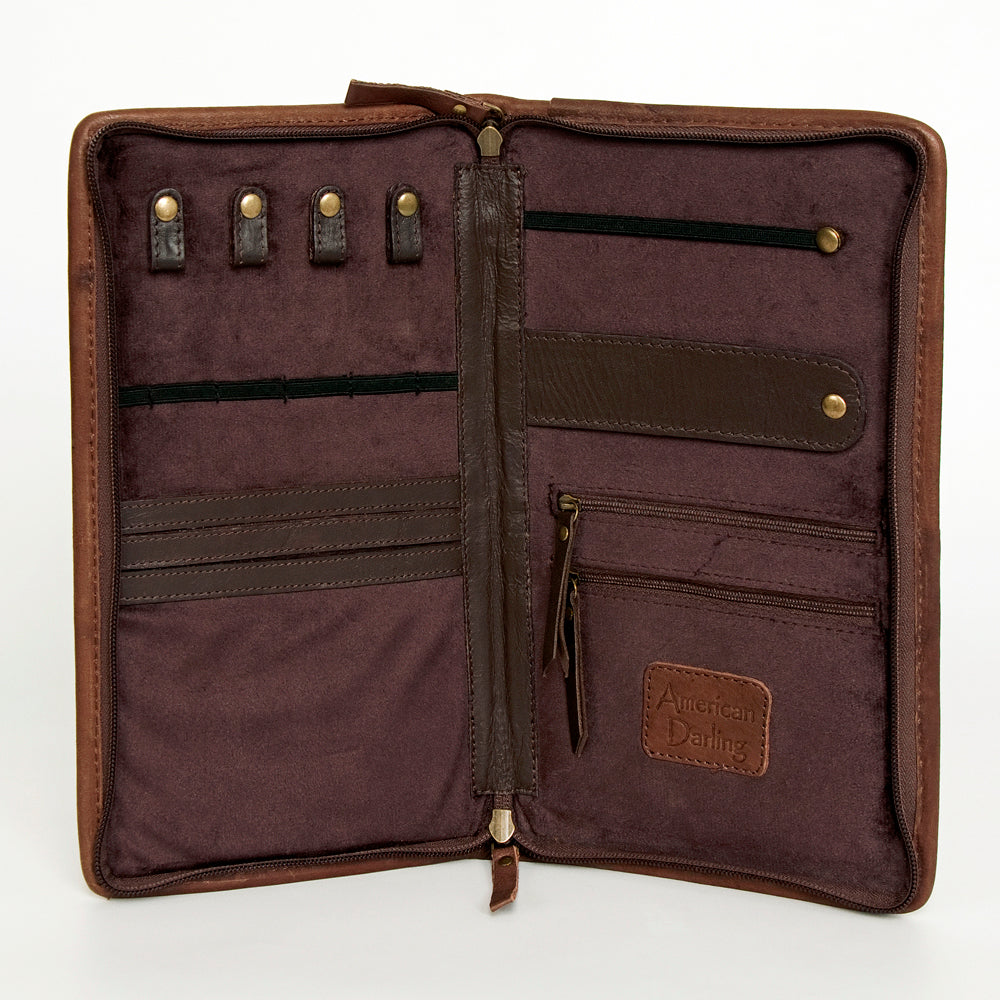 American Darling Jewelry Case Hand Tooled Hair-On Genuine Leather Western Women Bag | Organizer Box for Travel