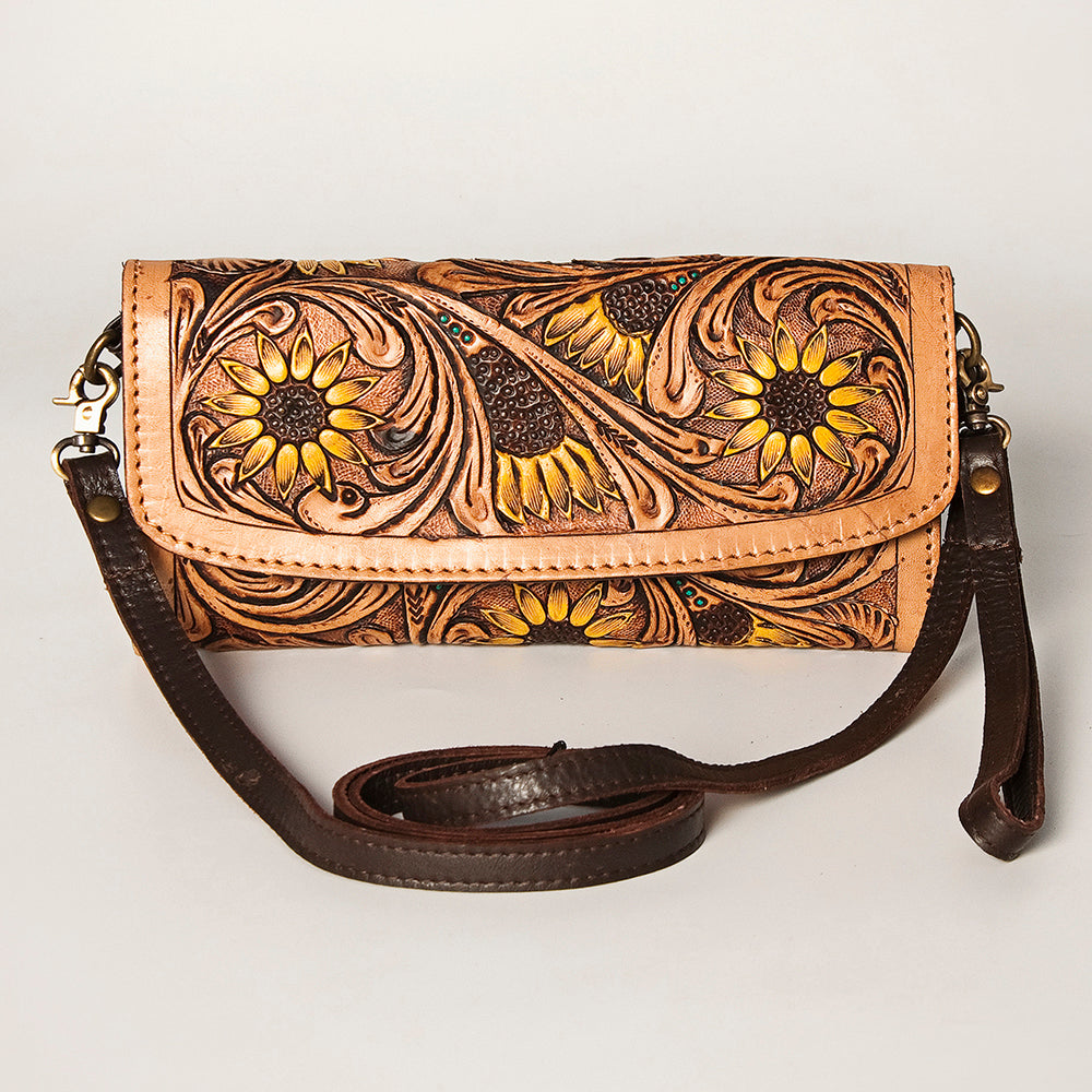 American Darling Wallet Hand Tooled Genuine Leather Western Women Bag | Handbag Purse Wristlet Travel Clutch