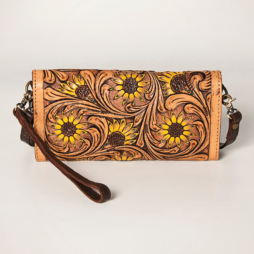 American Darling Wallet Hand Tooled Genuine Leather Western Women Bag | Handbag Purse Wristlet Travel Clutch