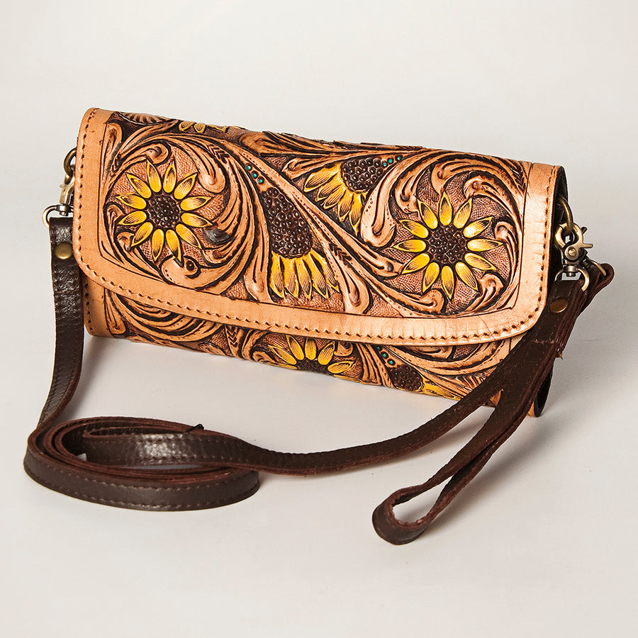 American Darling Hand Tooled Genuine Leather Small Cross body Bag - Uhorse