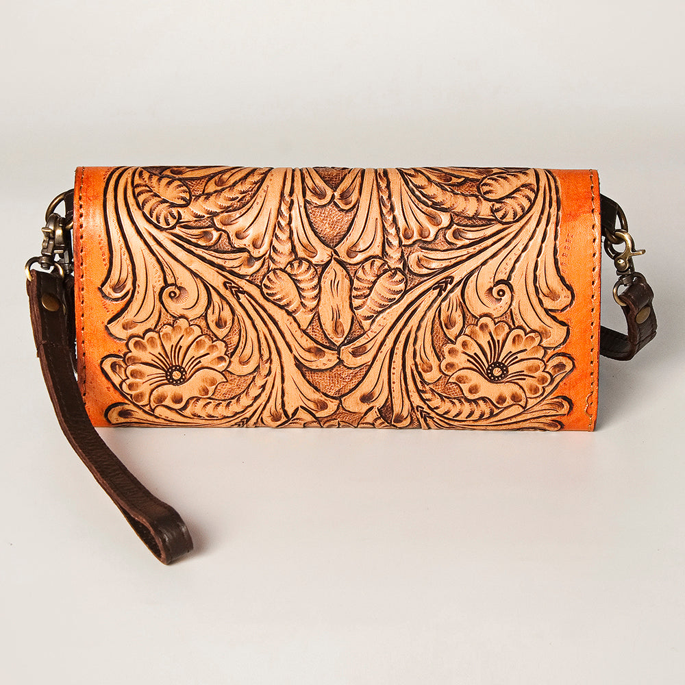 American Darling Wallet Hand Tooled Genuine Leather Western Women Bag | Handbag Purse Wristlet Travel Clutch