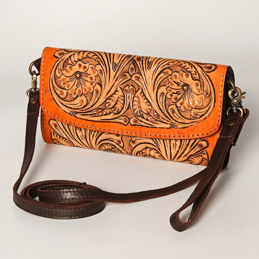 American Darling Hand Tooled Genuine Leather Small Cross body Bag - Uhorse