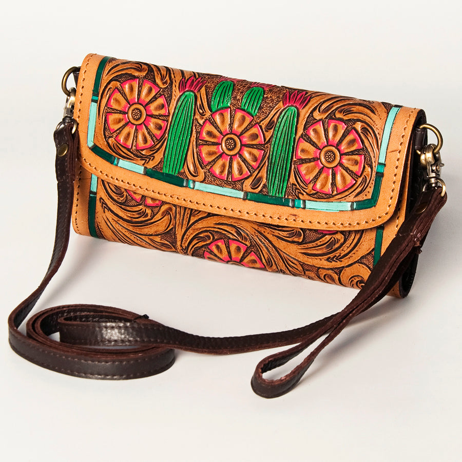 American Darling Hand Tooled Genuine Leather Small Cross body Bag - Uhorse