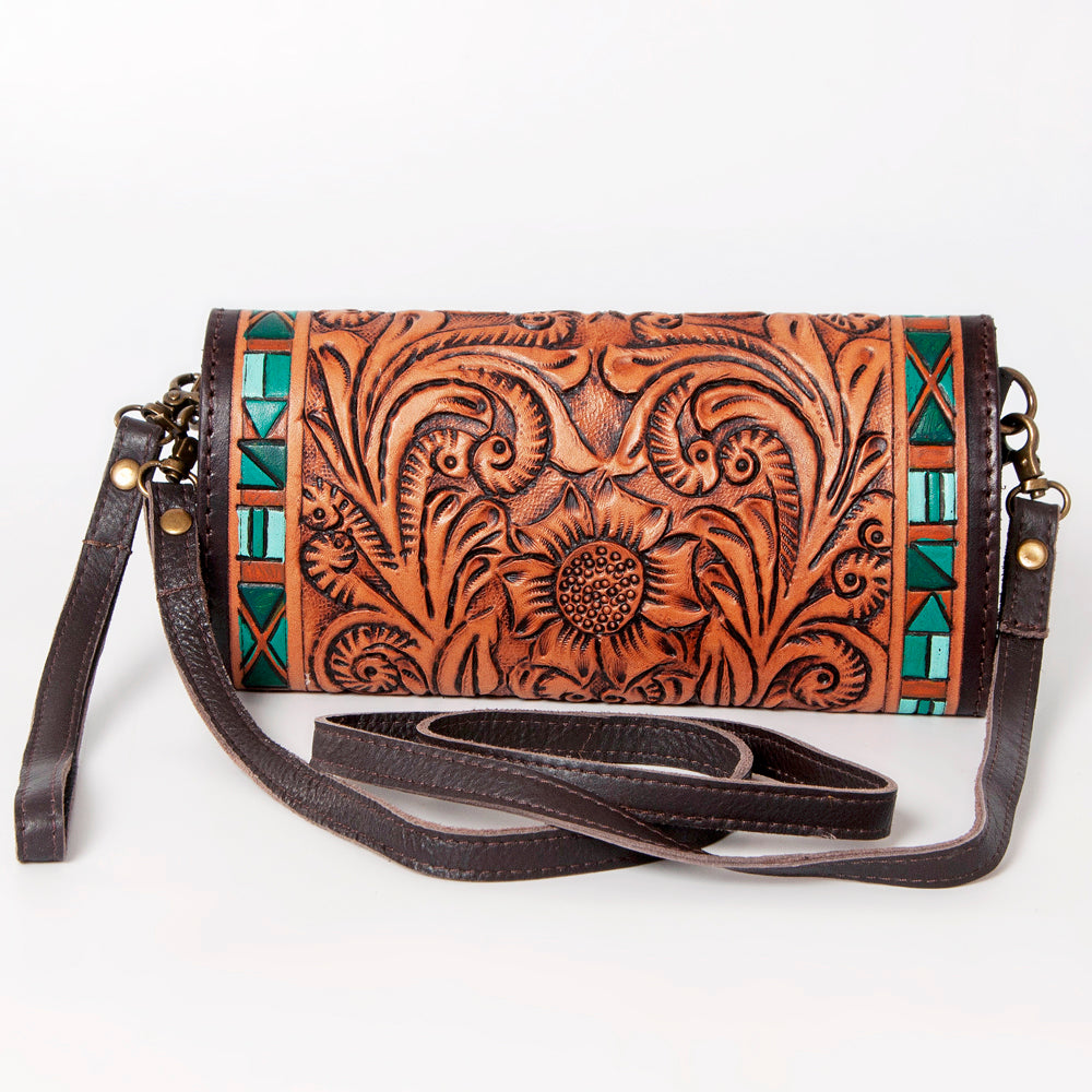 American Darling Wallet Hand Tooled Genuine Leather Western Women Bag | Handbag Purse Wristlet Travel Clutch