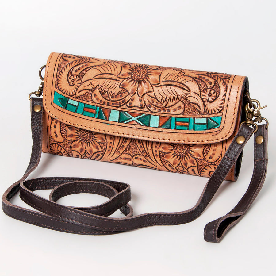 American Darling Hand Tooled Genuine Leather Small Cross body Bag - Uhorse