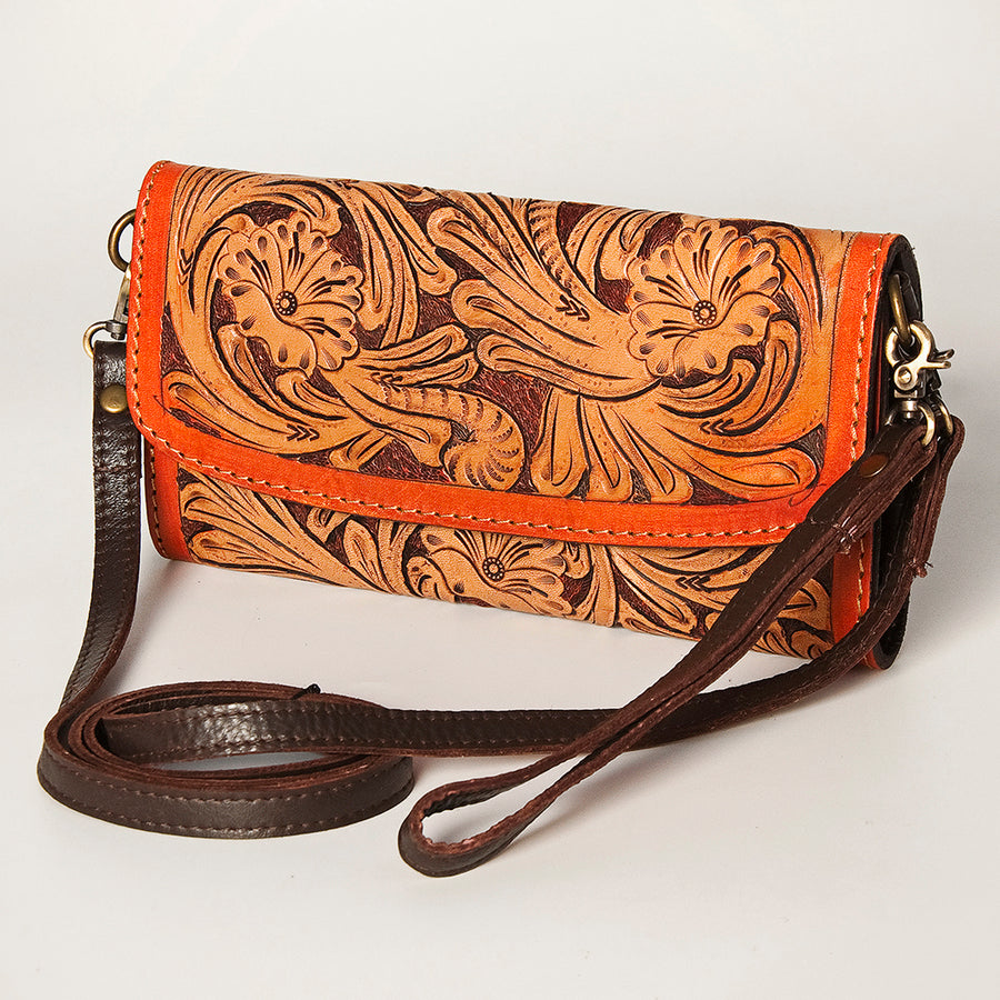American Darling Hand Tooled Genuine Leather Small Cross body Bag - Uhorse
