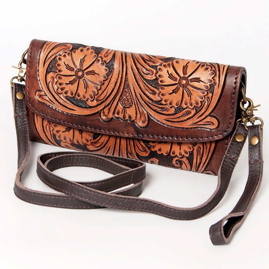 American Darling Hand Tooled Genuine Leather Small Cross body Bag - Uhorse