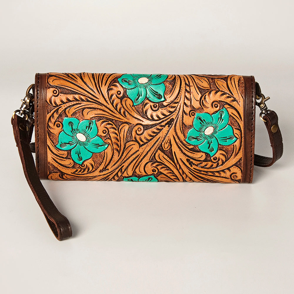 American Darling Wallet Hand Tooled Genuine Leather Western Women Bag | Handbag Purse Wristlet Travel Clutch
