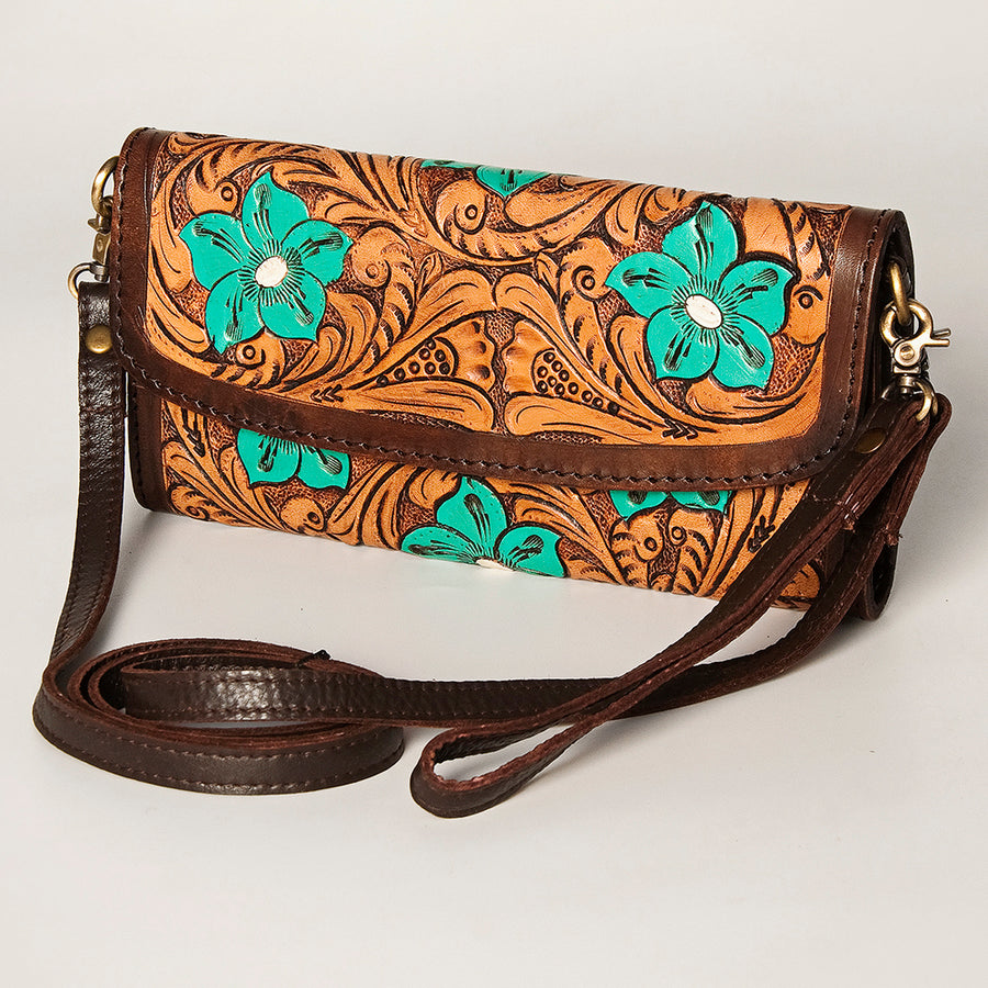 American Darling Hand Tooled Genuine Leather Small Cross body Bag - Uhorse