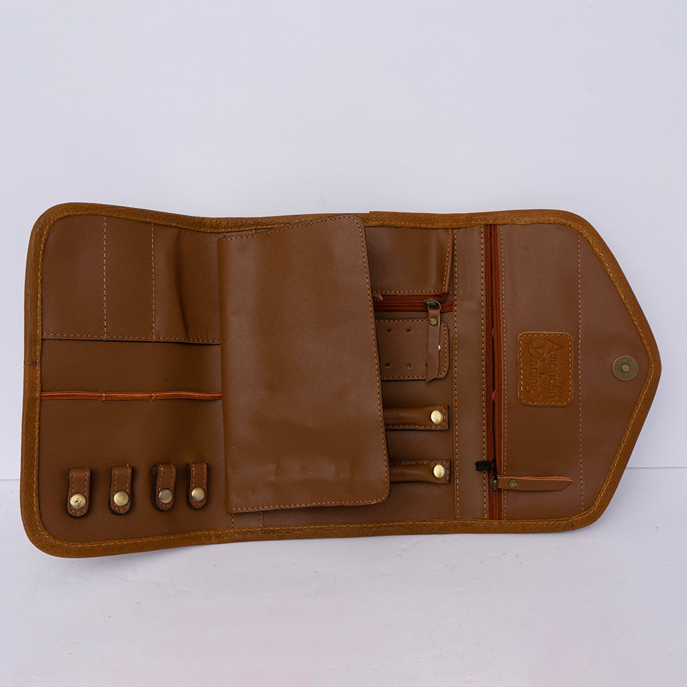 American Darling Jewelry Case Hand Tooled Genuine Leather Western Women Bag | Organizer Box for Travel