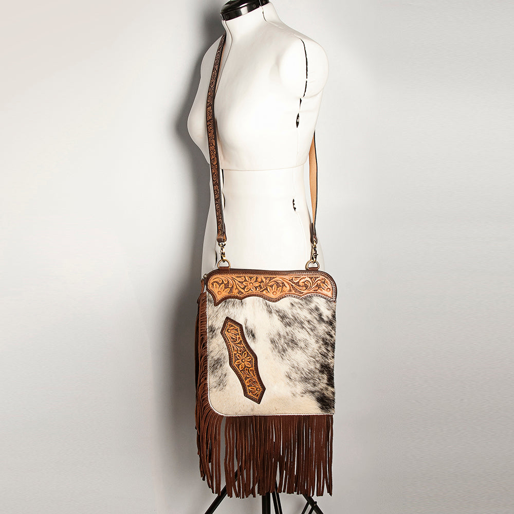 American Darling Chaps Bag Hand Tooled Hair-On Genuine Leather Western Women Handbag Purse | for Cute