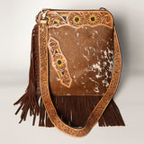 American Darling Chaps Bag Hand Tooled Hair-On Genuine Leather Western Women Handbag Purse | for Cute