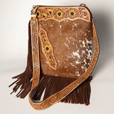 American Darling Chaps Bag Hand Tooled Hair-On Genuine Leather Western Women Handbag Purse | for Cute