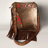 American Darling Chaps Bag Hand Tooled Hair-On Genuine Leather Western Women Handbag Purse | for Cute