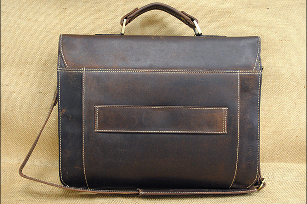 Rugged Leather Portfolio Briefcase