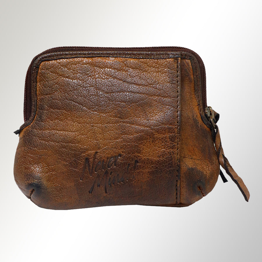 Never Mind Nmbgm120 Coin Purse Vintage Handmade Genuine Cowhide Leather Women Bag Western Handbag Purse