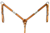 Bar H Equine American Leather Horse Saddle Tack One Ear Headstall | Breast Collar Browband Wither Strap Set BER252