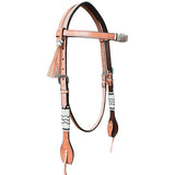 Bar H Equine American Leather Horse Saddle Tack One Ear Headstall | Breast Collar Browband Wither Strap Set BER252