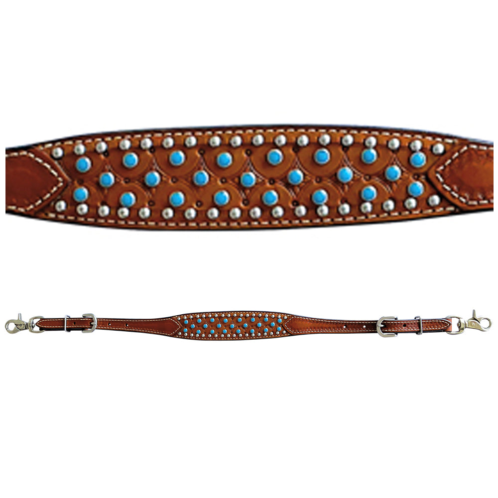 Bar H Equine American Leather Horse Saddle Tack One Ear Headstall | Breast Collar Browband Wither Strap Set BER259