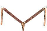 Bar H Equine American Leather Horse Saddle Tack One Ear Headstall | Breast Collar Browband Wither Strap Set BER265