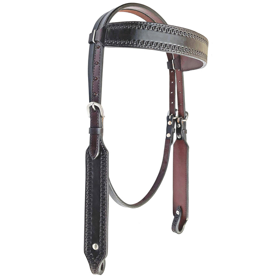Bar H Equine American Leather Horse Saddle Tack Headstall | Browband Western for Horses - Uhorse
