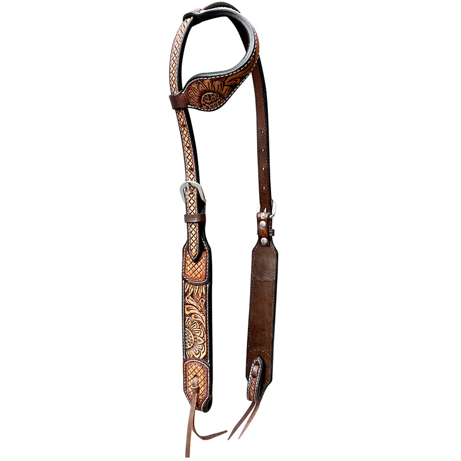 Bar H Equine Genuine Western American Leather Horse One Ear Headstall - Uhorse