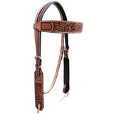 Bar H Equine American Leather Horse Saddle Tack One Ear Headstall | Breast Collar Browband Wither Strap Set BER269