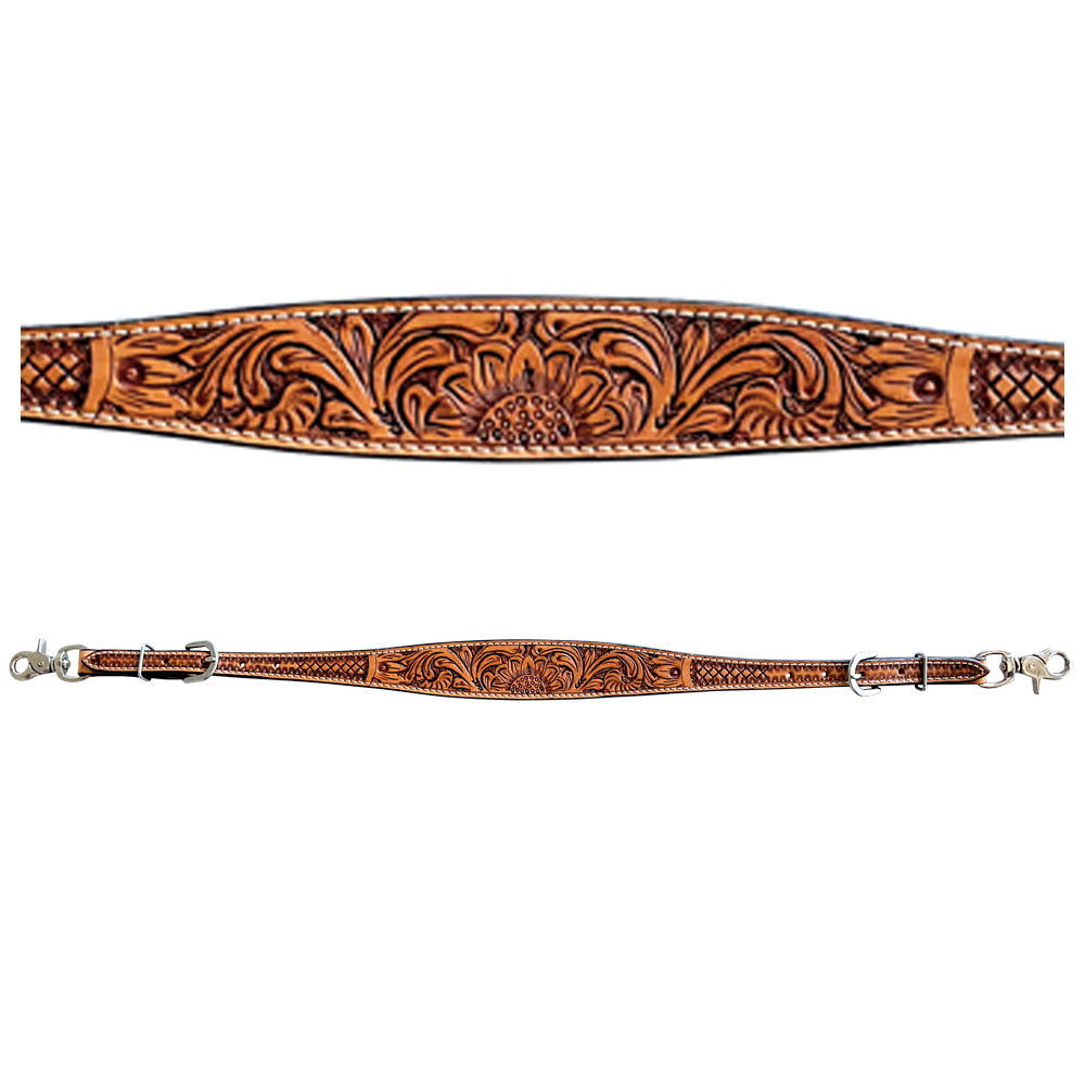 Bar H Equine American Leather Horse Saddle Tack One Ear Headstall | Breast Collar Browband Wither Strap Set BER269