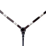 Bar H Equine Genuine Western American Leather Horse Premium Headstall & Breast Collar Set