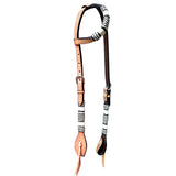 Bar H Equine Genuine Western American Leather Horse Premium Headstall & Breast Collar Set