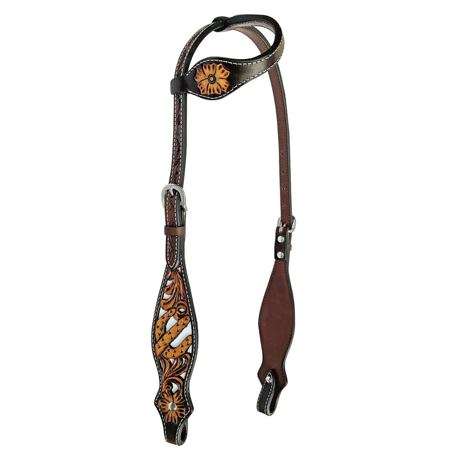 Bar H Equine American Leather Horse Saddle Tack One Ear Headstall | Browband Headstall - Bar H Equine