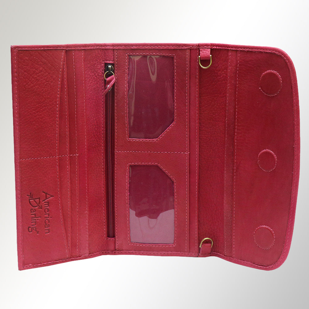 American Darling Wallet Hair on Full Grain Genuine Leather Western Women Bag | Handbag Purse Travel Clutch