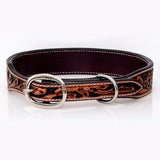 HILASON Western Style Beaded American Leather Pet Dog Collar