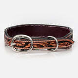 HILASON Western Style Beaded American Leather Pet Dog Collar