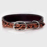 HILASON Western Style Beaded American Leather Pet Dog Collar