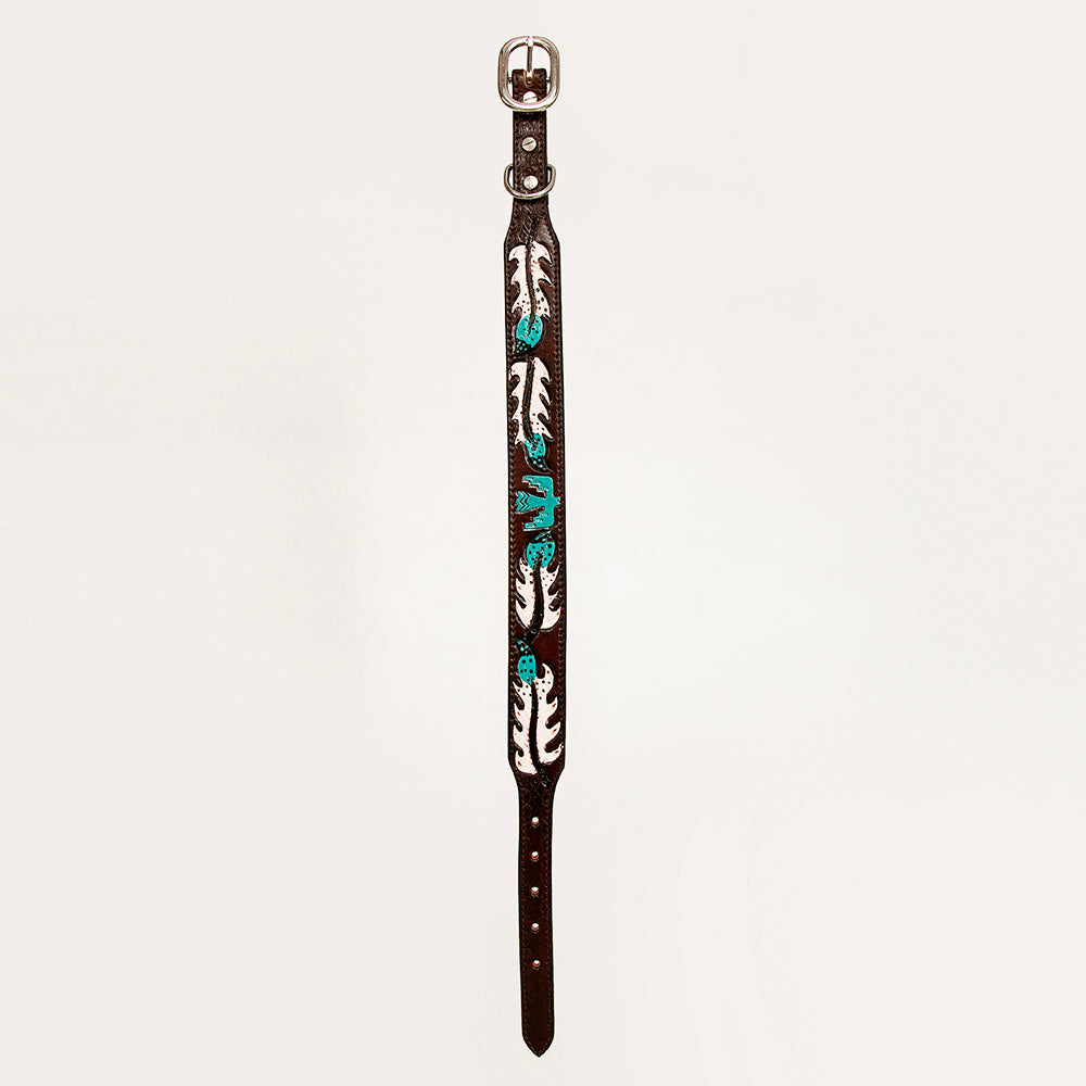 HILASON Western Genuine Leather Heavy Duty Hand Painted Dog Collar