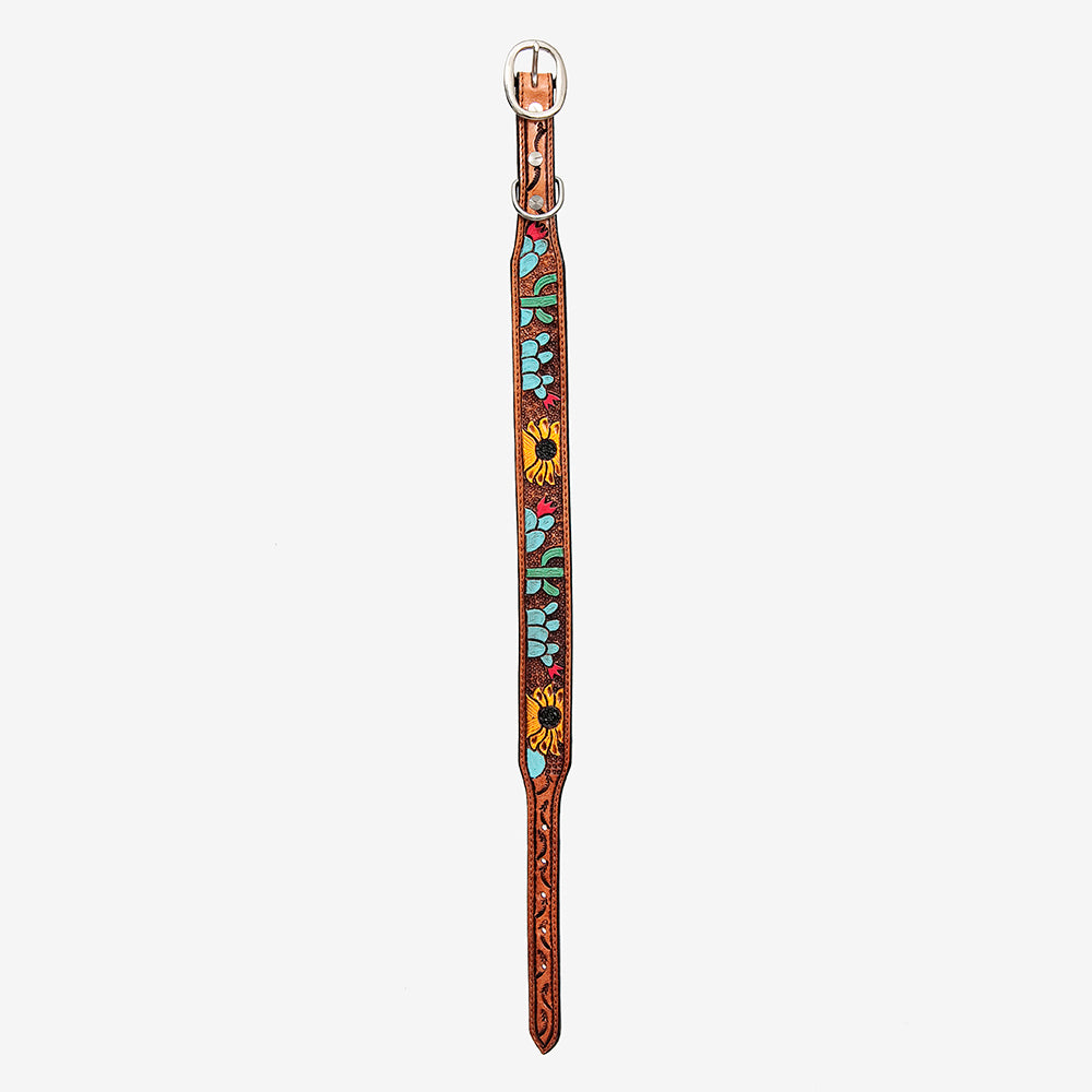 HILASON Western Genuine Leather Heavy Duty Hand Painted Dog Collar