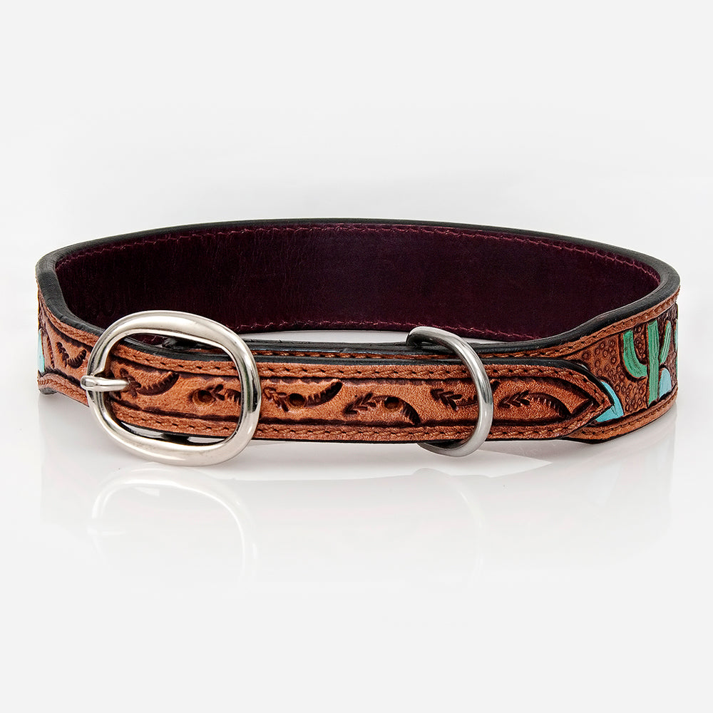 HILASON Western Genuine Leather Heavy Duty Hand Painted Dog Collar