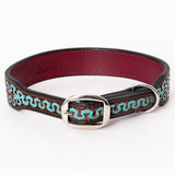 HILASON Western Genuine Leather Heavy Duty Hand Painted Dog Collar