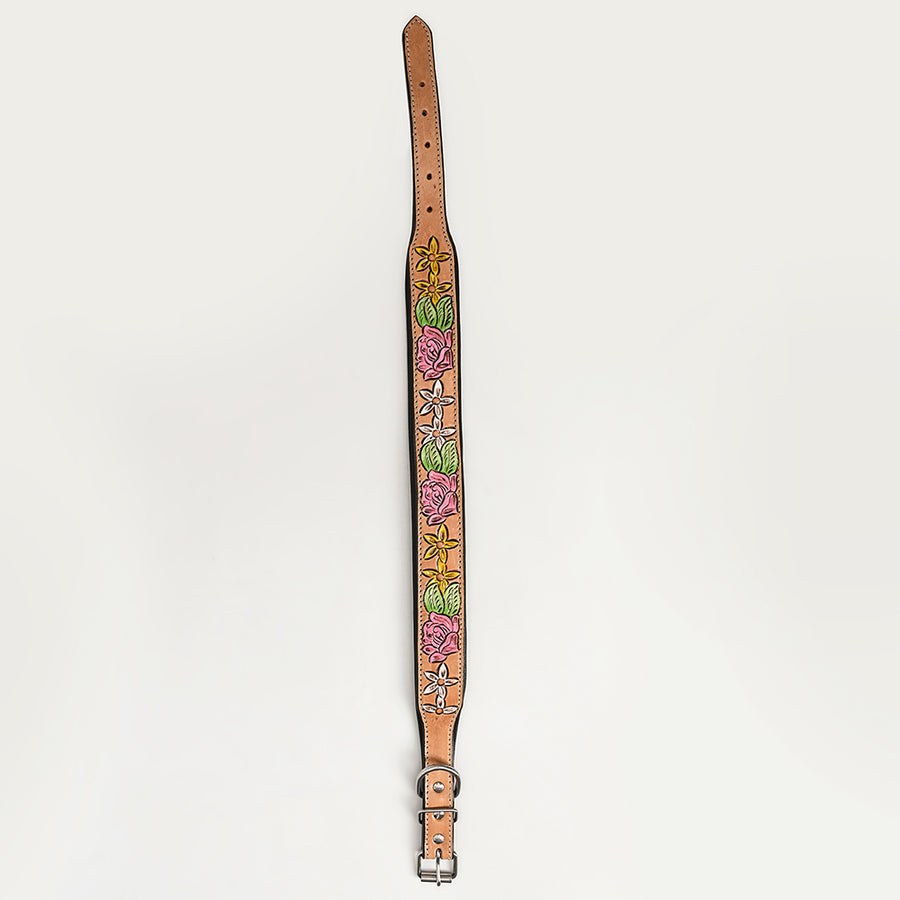 HILASON Western Genuine Leather Heavy Duty Hand Painted Dog Collar