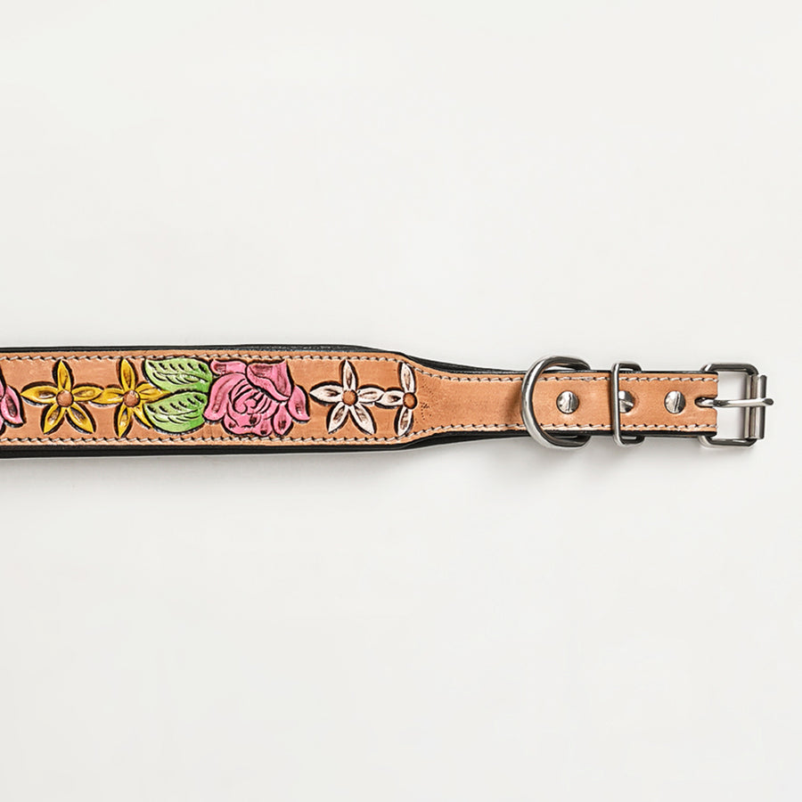 HILASON Western Genuine Leather Heavy Duty Hand Painted Dog Collar