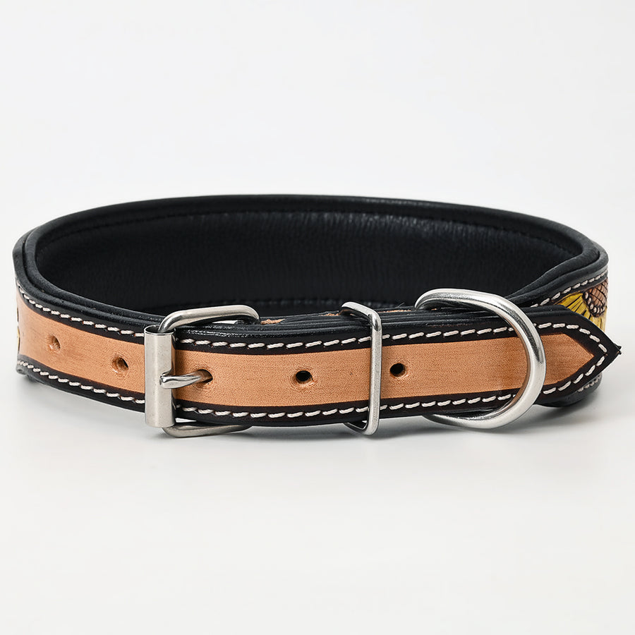 HILASON Western Genuine Leather Heavy Duty Hand Painted Dog Collar