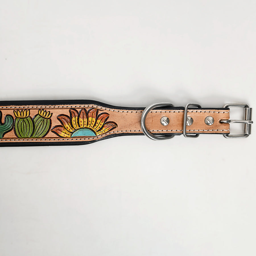 HILASON Western Genuine Leather Heavy Duty Hand Painted Dog Collar