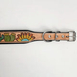 HILASON Western Genuine Leather Heavy Duty Hand Painted Dog Collar
